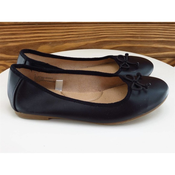 Cat & Jack Sz 4 Shoes Girls Youth Ballet Black Synthetic Slip On - Picture 5 of 10